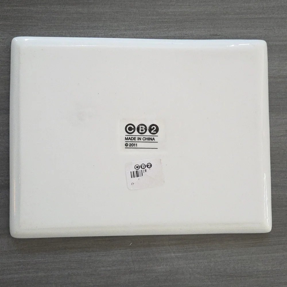 CRATE & BARREL CB2 OLIVER RECTANGLE APPETIZER PLATE  SWISS CHEESE 2011 RETIRED